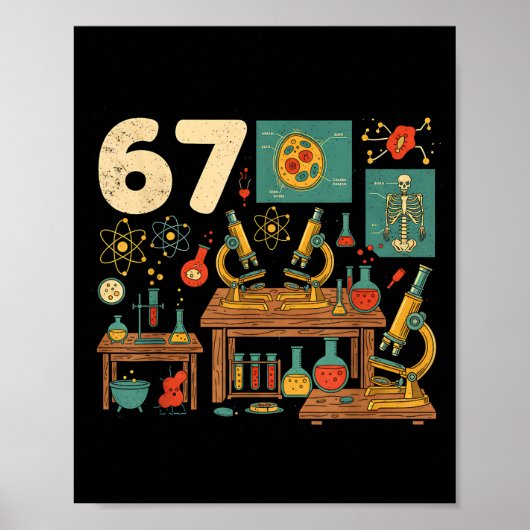 Poster Funny 67 Meme Science Teacher Students Six Seven M (Devant)