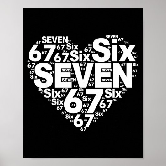Poster Funny 67 Meme Six Seven Heart Matching Couples Val (Devant)