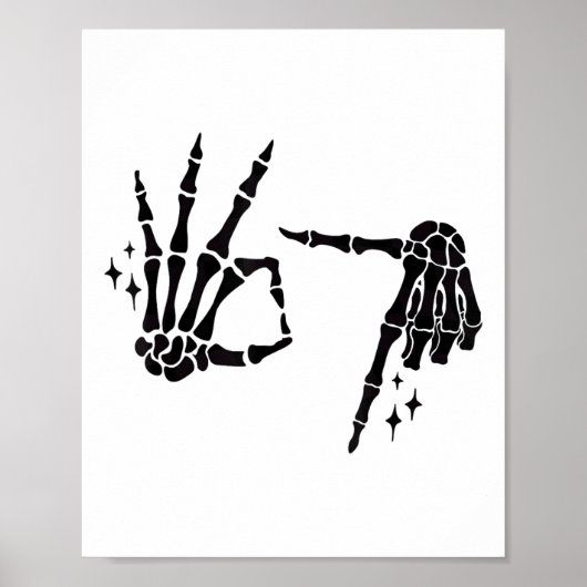 Poster Funny 67 Meme Skeleton Hand 6 7 Halloween Six Seve (Devant)
