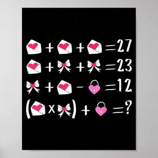 Poster Funny 67 Meme Valentine Math Teacher Bow Six Seven (Devant)