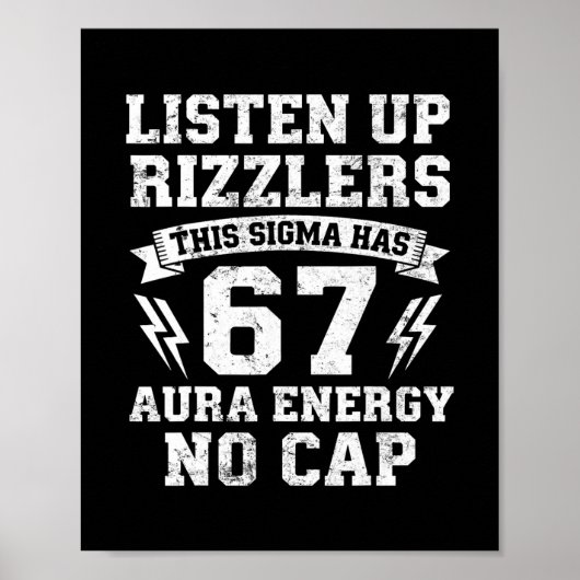 Poster Funny 67 Shirt Meme Six Seven  (Devant)