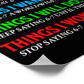 Poster Funny 67 Six Seven 6 7 Meme Things Want To Do 6-7 (Coin)