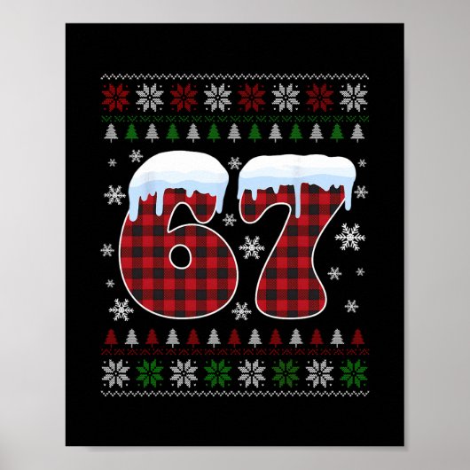 Poster Funny 67 Six Seven Meme Brainrot Cringe Christmas (Devant)