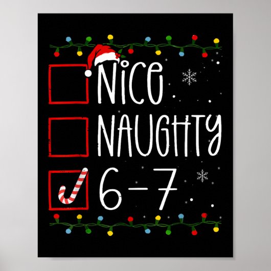 Poster Funny 67 Six Seven Meme Christmas Naughty Nice Lis (Devant)