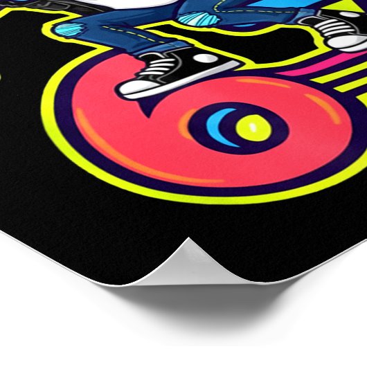 Poster Funny 67 Skeleton Skater Meme Retro Skateboarding (Coin)