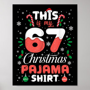 Poster Funny 67 T-shirt de Noël Pyjama Six Sept Mème Br