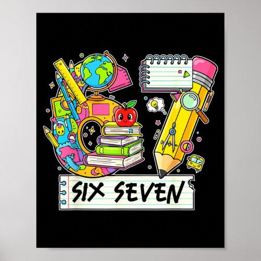 Poster Funny 67th Day Of School, Vibes Funny Six Seven 67 (Devant)