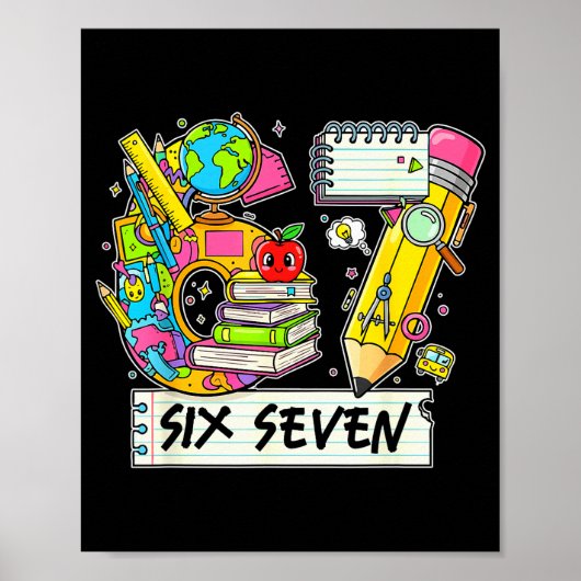 Poster Funny 67th Day Of School, Vibes Funny Six Seven 67 (Devant)