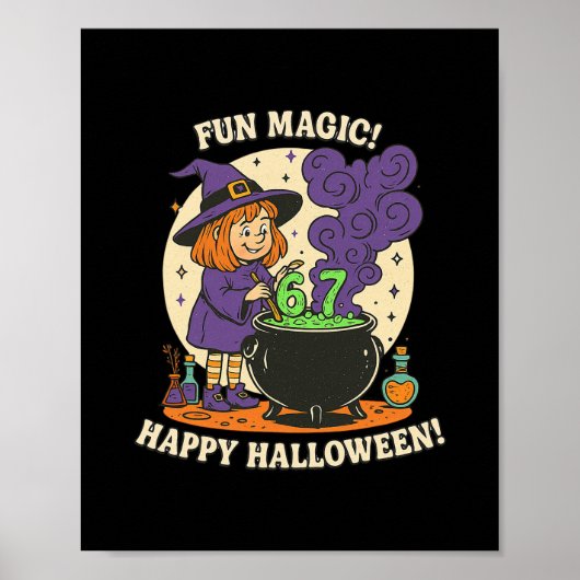 Poster Funny 6 7 Halloween Costume Witch Cute Retro Fun M (Devant)