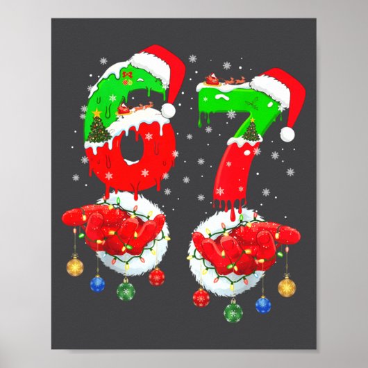 Poster Funny 6 7 Meme 67 Gen Alpha 6 7 Hands Family Kids  (Devant)