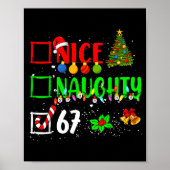 Poster Funny 6-7 Meme Nice Naughty 67 Christmas Brain Rot (Devant)