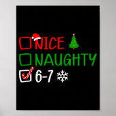 Poster Funny 6-7 Meme Nice Naughty Christmas Brain Rot Gr (Devant)