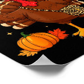 Poster Funny 6 7 Thanksgiving Leopard Bow Turkey Six Seve (Coin)