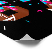 Poster Funny 7 Year Old Birthday Football Ice Cream Drip  (Coin)