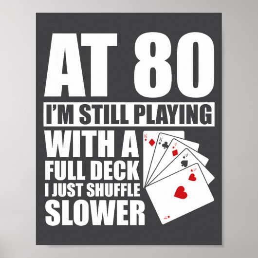 Poster Funny 80th Birthday Ker Player 80 Year Old Retro  (Devant)