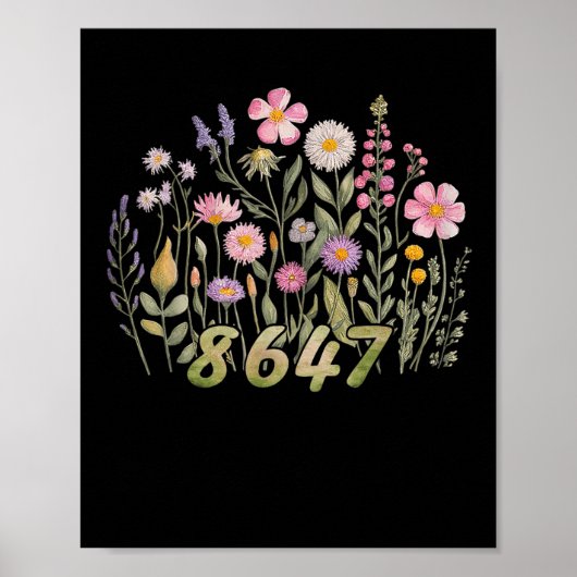 Poster Funny 8647 Fleurs Floral Boho Pour Hommes Et Femme (Devant)