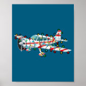 Poster Funny Airplane Christmas Graphics Lights Lover  (Devant)