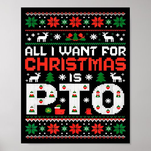 Poster Funny-all I Want For Christmas Is Pto-matching Ugl (Devant)