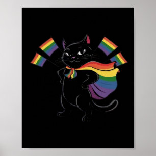 Poster Funny Ally Chat Rainbow Gay pride Mois Lgbtq