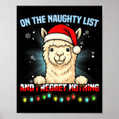 Poster Funny Alpaca Christmas Santa Hat Xmas Men Women Ki (Devant)