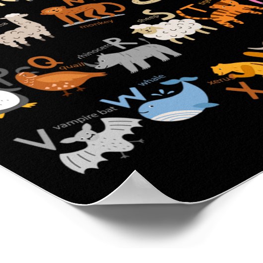 Poster Funny Alphabet Abcs Animal Learning Kindergarten T (Coin)