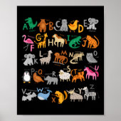 Poster Funny Alphabet Abcs Animal Learning Kindergarten T (Devant)