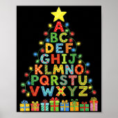 Poster Funny Alphabet Christmas Tree Graphic Abc A-z Teac (Devant)