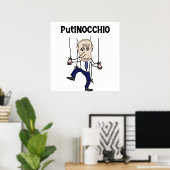Poster Funny Anti Poutine et Russie Putinocchio Pun (Bureau à domicile)