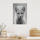Poster Funny Arctic Fox Bathroom Print, Toilet Paper on (Cuisine)