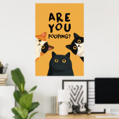 Poster Funny Are You Pooping Bathroom Cats (Bureau à domicile)