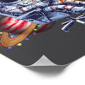 Poster Funny Astronaut Christmas Space Lights Santa Hat P (Coin)