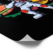 Poster Funny Astronaut Christmas Space Planets Santa Hat  (Coin)