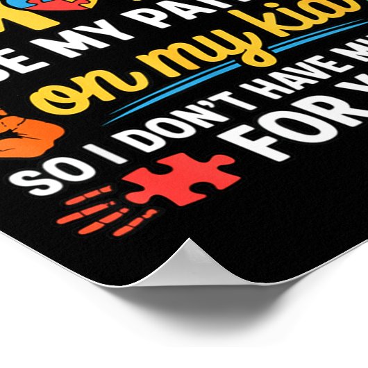 Poster Funny Autism Parent Mom Don't Have Patience Left F (Coin)