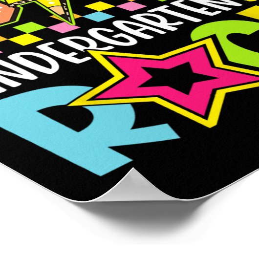 Poster Funny Back To School Lightning Bolt Kindergarten R (Coin)