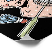 Poster Funny Badminton Devon Rex Navette de chat (Coin)