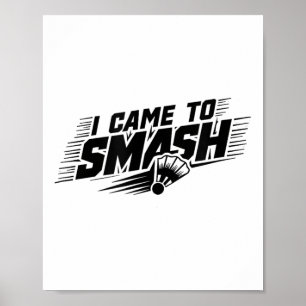 Poster Funny Badminton Player Humour Smash Shuttle