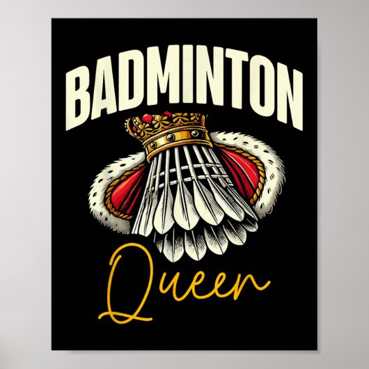 Poster Funny Badminton Player Love Shuttle Design  (Devant)