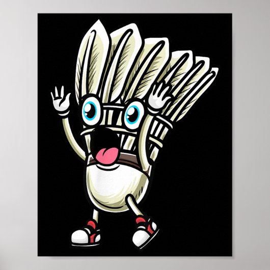 Poster Funny Badminton Shuttle Player Design Men Women _8 (Devant)