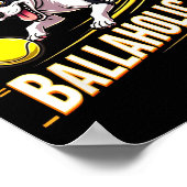 Poster Funny Ballaholic Boston Terrier Dog Chasing Bostie (Coin)