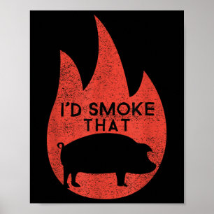 Poster Funny Barbecue Grillade Maître Fumeur De Viande