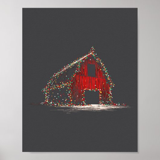 Poster Funny Barn Christmas Graphics Lights Lover Farm Fa (Devant)