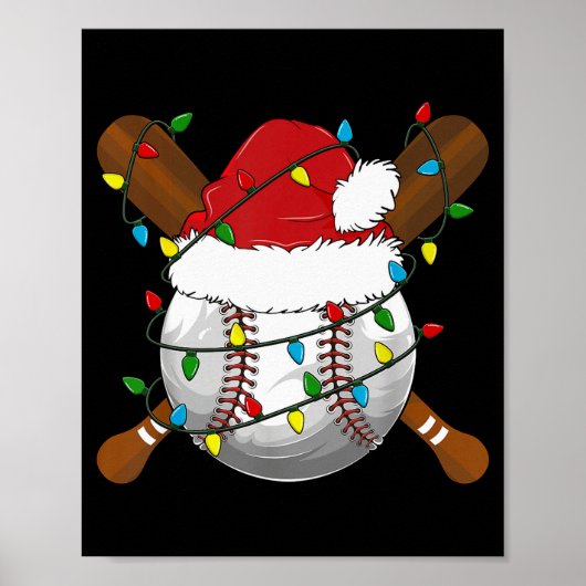 Poster Funny Baseball Christmas Matching Family Pajamas X (Devant)