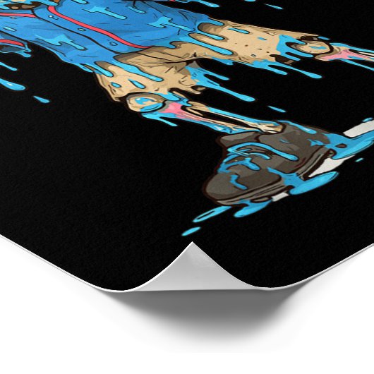 Poster Funny Baseball Skeleton Ice Cream Drip Baseball Bo (Coin)