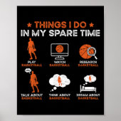 Poster Funny Basketball Things I Do In My Spare Time Bask (Devant)
