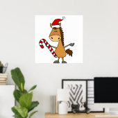 Poster Funny Bay Horse à Noël à Santa Hat (Bureau à domicile)