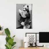 Poster Funny Bear Bathroom Print, Toilet Newspaper (Bureau à domicile)