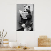Poster Funny Bear Bathroom Print, Toilet Newspaper (Cuisine)