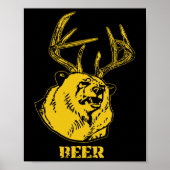 Poster Funny Bear Plus Deer Équivalent Beer Deer Hunting  (Devant)