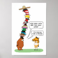 Funny Bear Wearing Many Hats