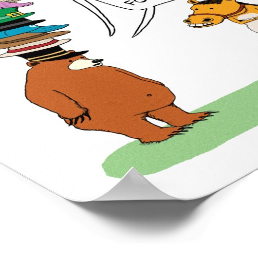 Poster Funny Bear Wearing Many Hats (Coin)